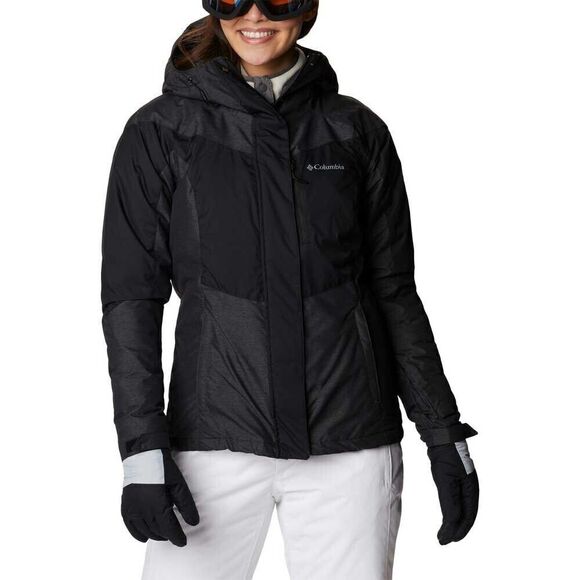 Columbia Womens Rosie Run Insulated Jacket Hooded Charcoal/Black Size Large